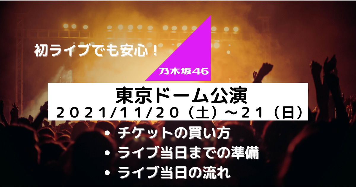 ライブ終了 21年11月 初めてでも安心 乃木坂46の東京ドーム公演チケットの買い方と当日の流れ むにおblog